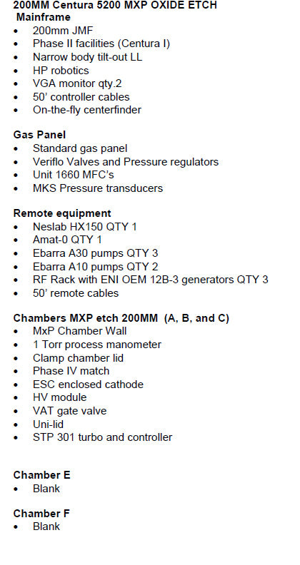 Applied Materials Centura 5200 MxP