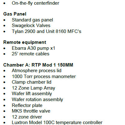 Applied Materials Centura 5200 RTP Reactor (Rapid Thermal Process)