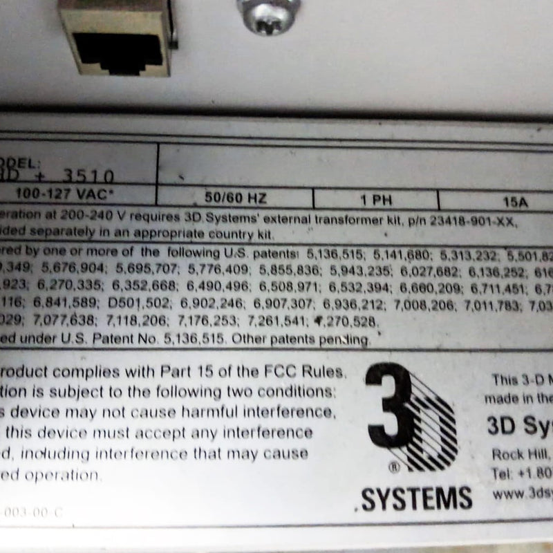 3D Systems ProJet 3510 HD Plus 3D Printer