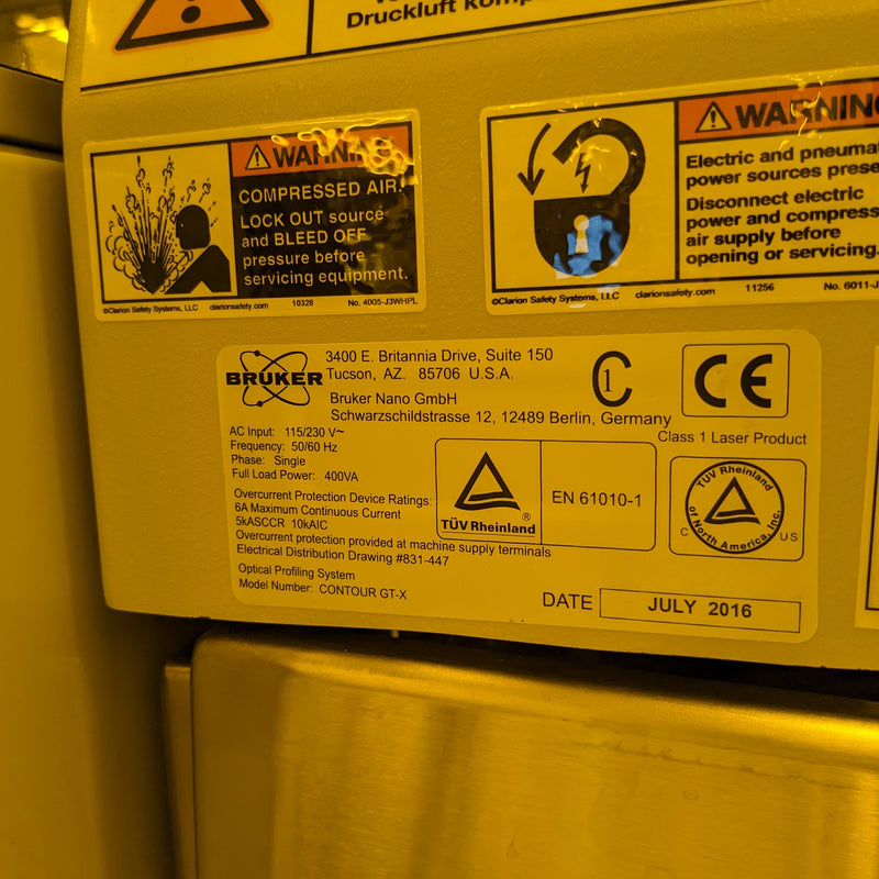 Bruker Contour GTX White Light Interferometer (WLI)