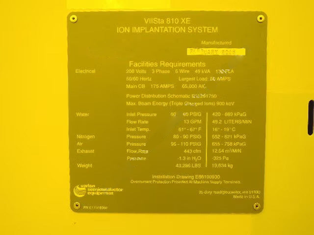 Applied Materials / Varian VIISta 810 XE Medium Current Implanter
