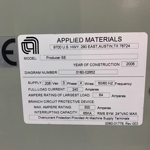 Applied Materials Producer SE CVD (Chemical Vapor Deposition)