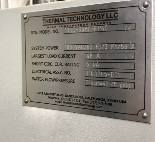 Thermal Technology 1000-6580-FB 40 Furnace