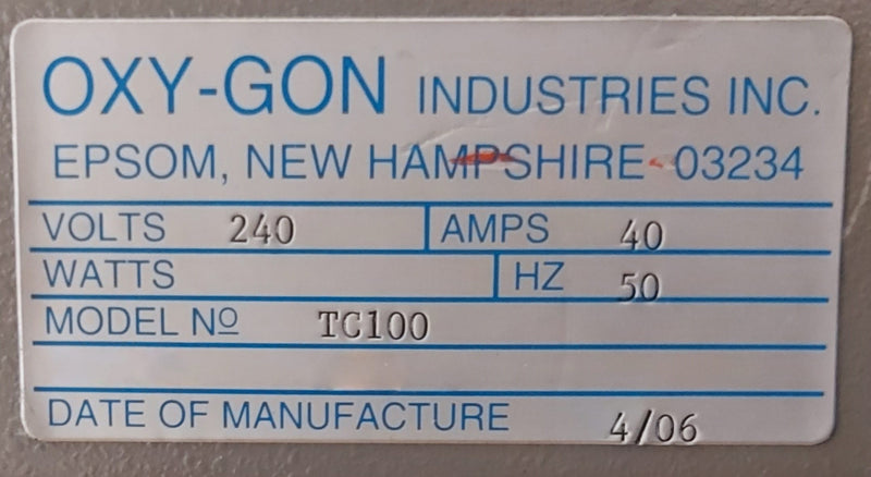 Oxy-Gon TC 100 Vacuum Furnace