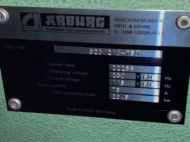 Arburg Allrounder Injection Molding Machine