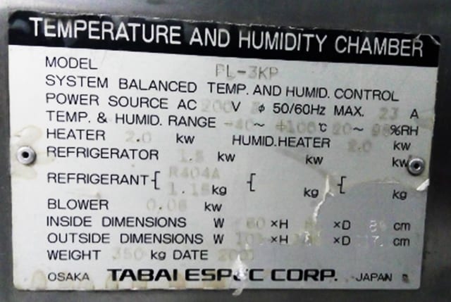 ESPEC PL 3 KP Temperature / Humidity Chamber