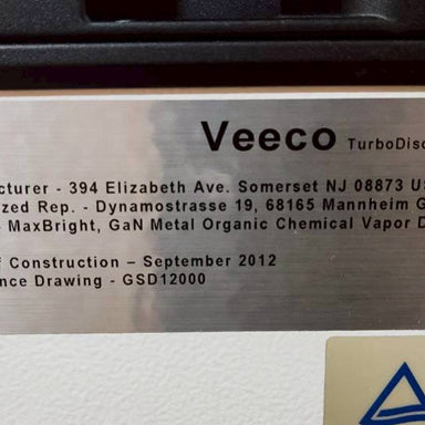 Veeco Max Bright MOCVD (Metal Organic Chemical Vapor Deposition)