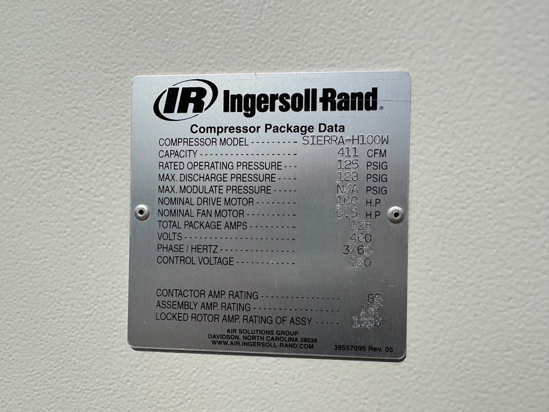 Ingersoll Rand Sierra H 100 W Air Compressor