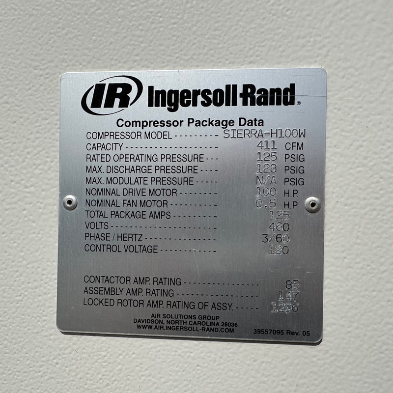 Ingersoll Rand Sierra H 100 W Air Compressor