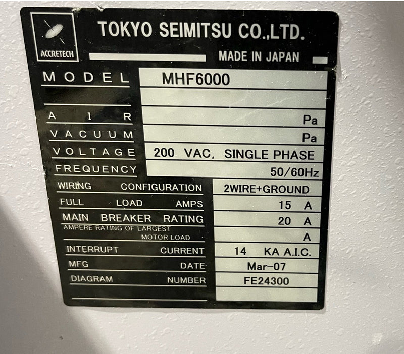Accretech / TSK UF 3000 Automatic Wafer Prober