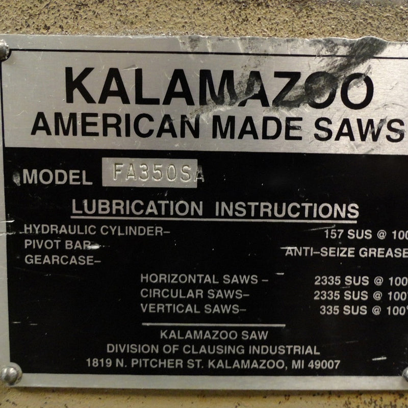 Kalamazoo FA 350 S Cold Saw