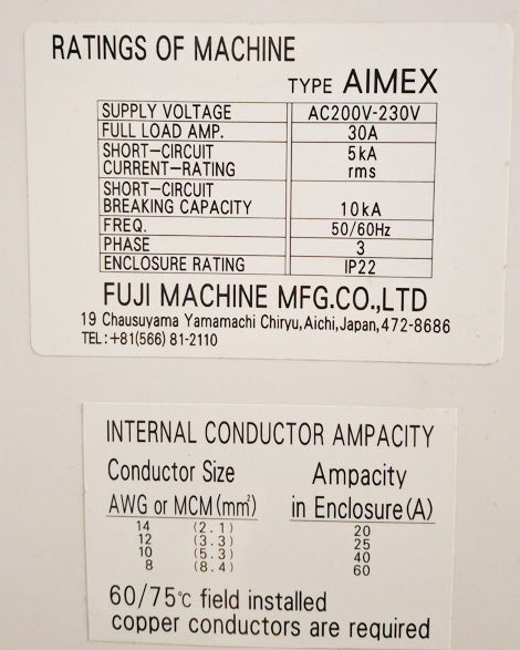 Fuji Aimex Placement Machine