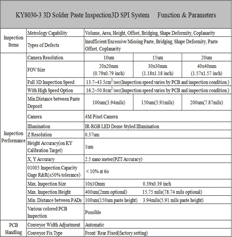 Koh Young KY 8030 3 3D Solder Paste Inspection