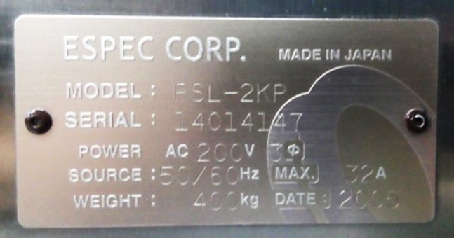 ESPEC PSL 2 KP Ultra Low Temperature & Humidity Chamber