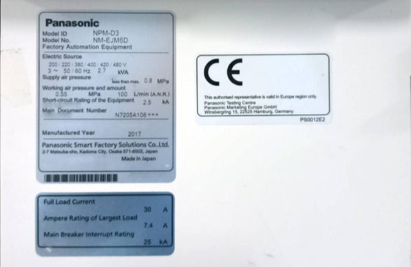 Panasonic NPM D 3 Pick and Place