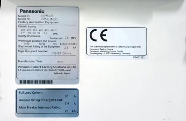 Panasonic NPM D 3 Pick and Place