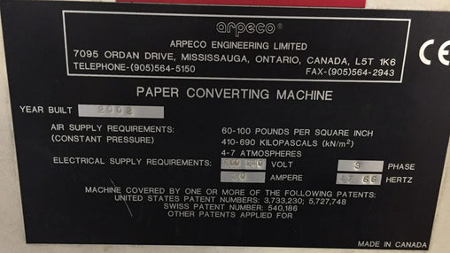 Arpeco Slitter Rewinder