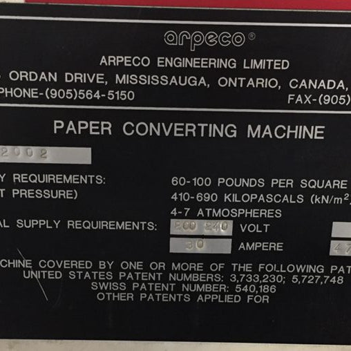 Arpeco Slitter Rewinder
