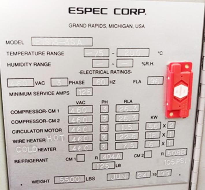 ESPEC ETS 13 3 SA Thermal Cycle Chamber