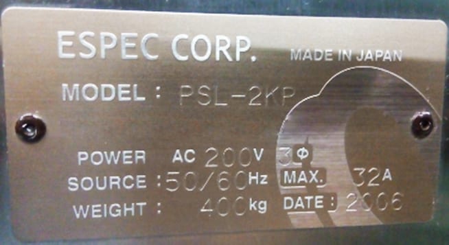 ESPEC PSL 2 KP Ultra Low Temperature & Humidity Chamber