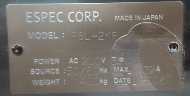 ESPEC PSL 2 KP Ultra Low Temperature & Humidity Chamber