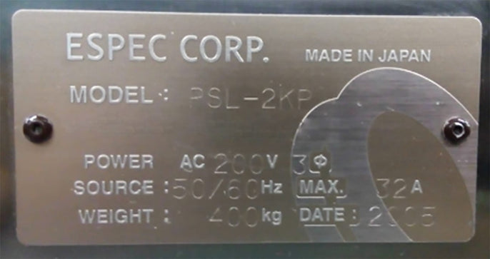 ESPEC PSL 2 KP Ultra Low Temperature & Humidity Chamber