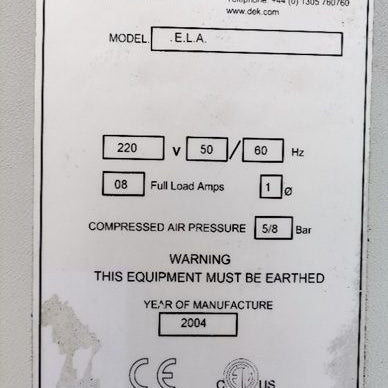 Dek ELA Screen Printer