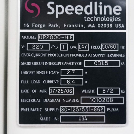 Speedline / MPM UP 2000 Screen Printer