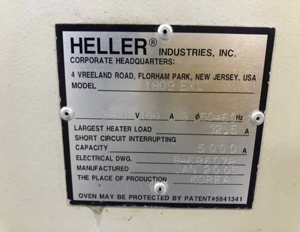Heller 1809 EXL Reflow Soldering Machine