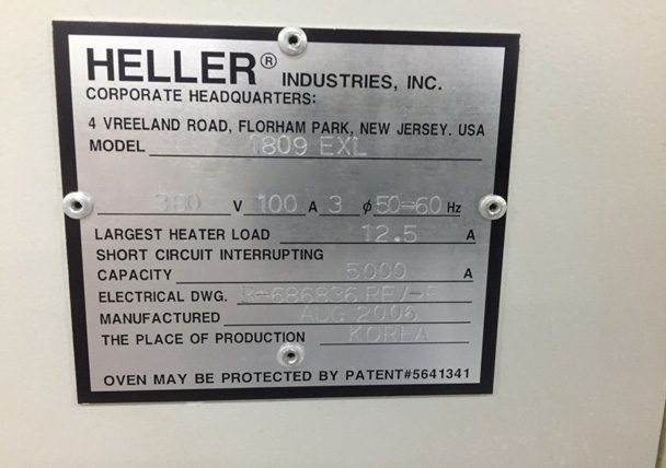 Heller 1809 EXL N 2 Reflow Soldering Machine
