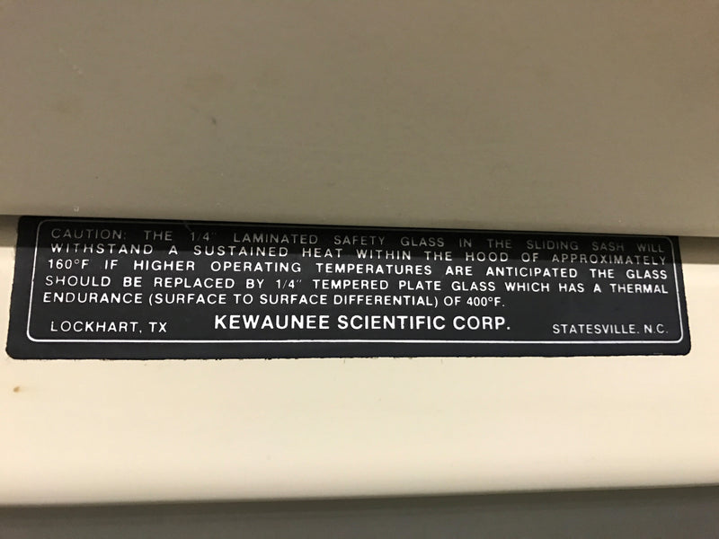 Kewaunee Scientific Supreme Air Venturi Ventilated Fume Hood Station