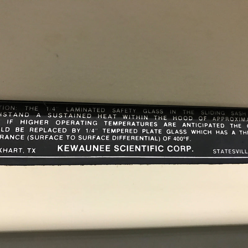 Kewaunee Scientific Supreme Air Venturi Ventilated Fume Hood Station