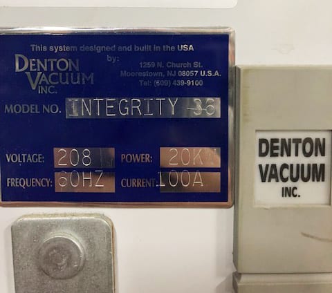 Denton Integrity 36 E-Beam Vacuum Chamber