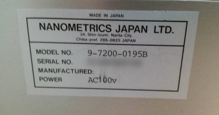 ONTO / Nanometrics Nanospec 6100 Automated Film Thickness Measurement System