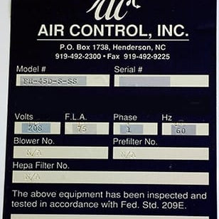 Air Control FH 45 D S SS Wet Bench