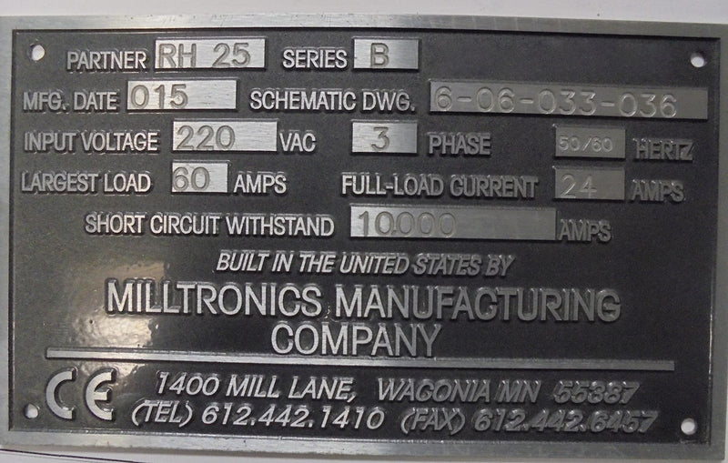 Milltronics RH 25 Vertical Mill
