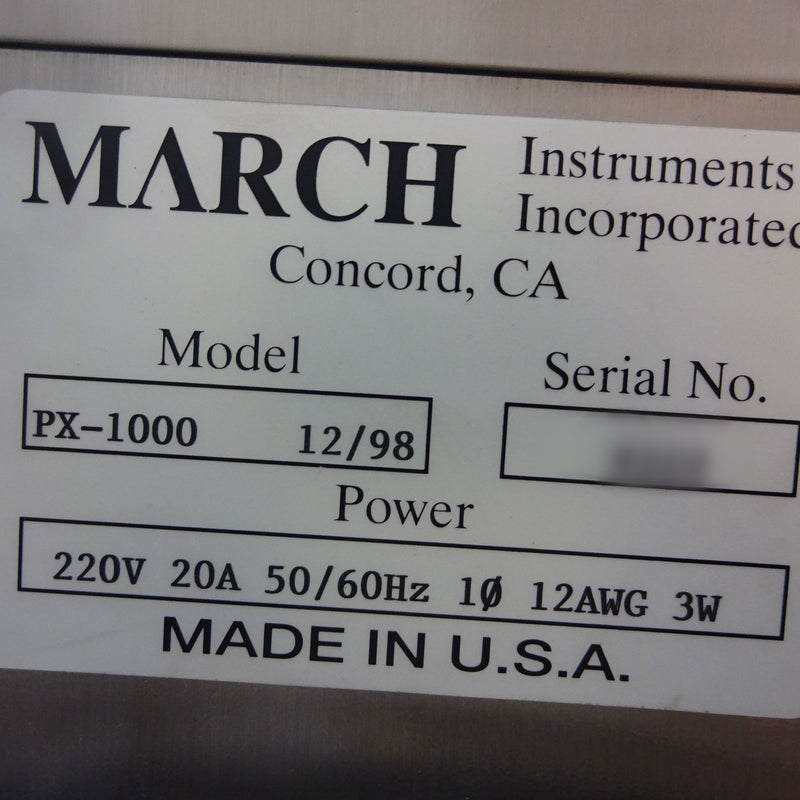 March PX 1000 Plasma Asher / Etcher