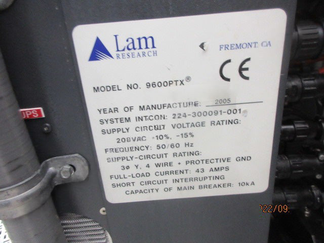 Lam Alliance A 6 TCP 9600 PTX Metal Etch
