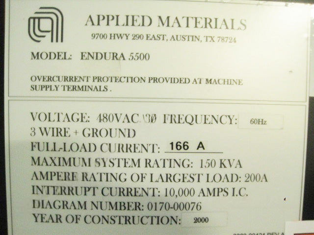 Applied Materials Endura 5500 PVD (Physical Vapor Deposition)
