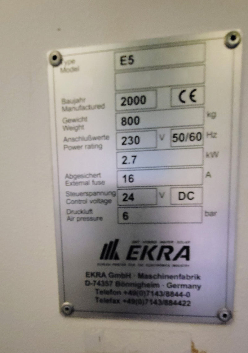 Ekra E 5 Solder Paste Printer