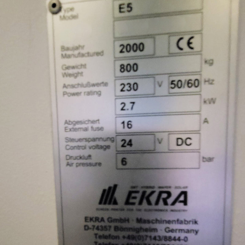 Ekra E 5 Solder Paste Printer
