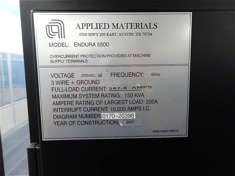 Applied Materials Endura 5500 HP+ PVD (Physical Vapor Deposition)