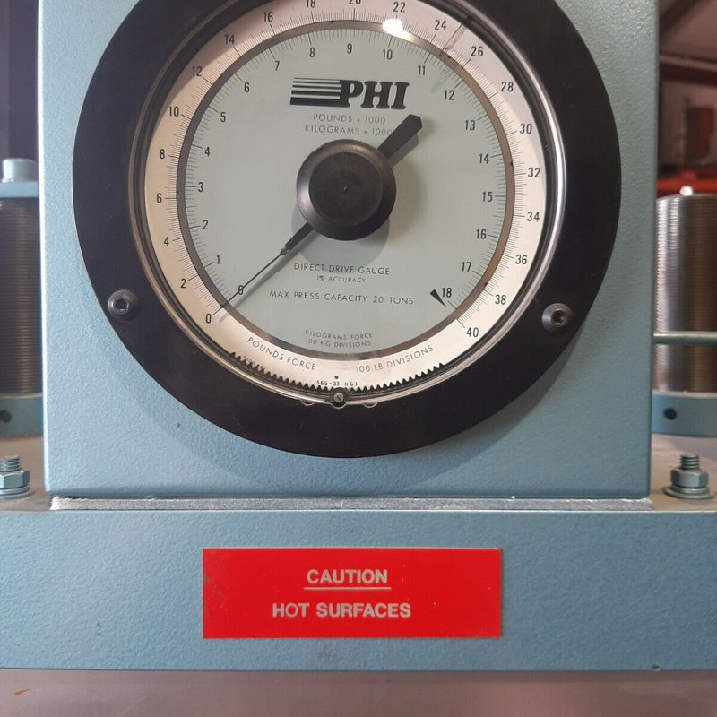 PHI PWR 2200 X 12 Heated Cooling Platen Strain Rod Bench Press