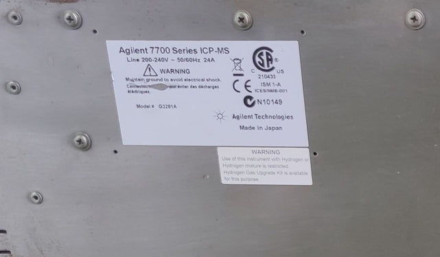 Agilent / Varian 7700 ICP-MS (Inductively Coupled Plasma - Mass Spectrometer)