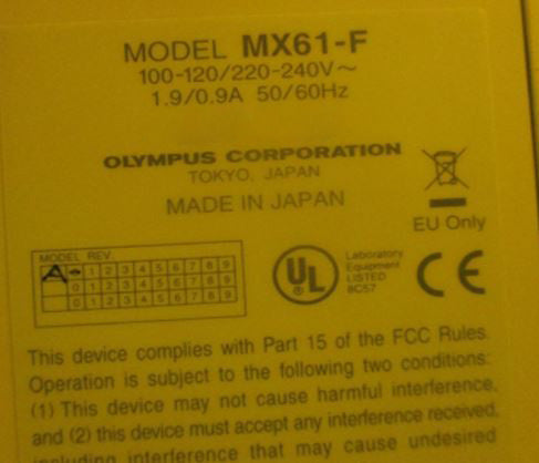 Olympus MX 61 F Microscope