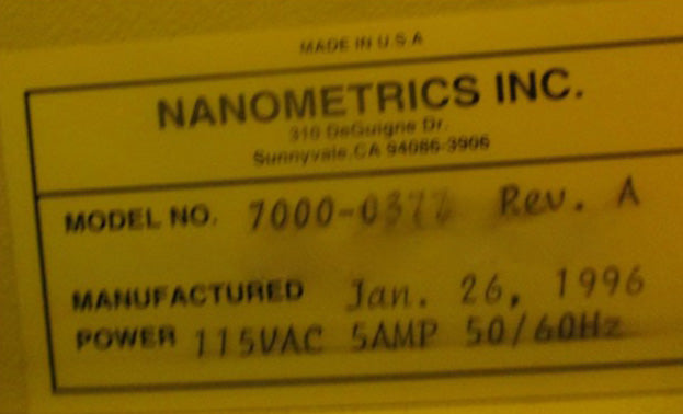 ONTO / Nanometrics AFT 4000 Film Thickness Measurement