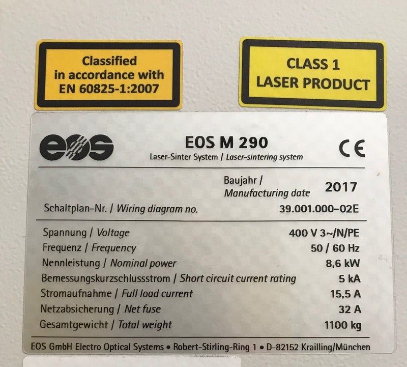 EOS M 290 Metal 3D Printer