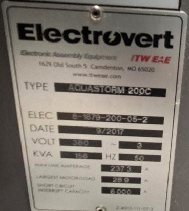Speedline / Electrovert Aquastorm 200 In-Line Cleaner