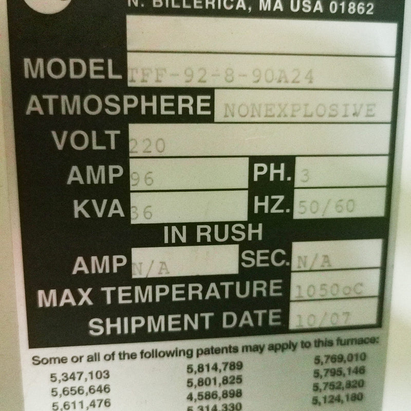 BTU TFF 92 8 90 A 24 Kiln