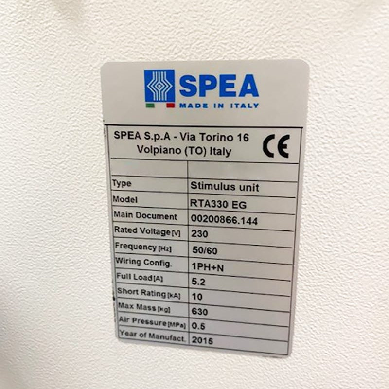 Spea RTA 330 EG Rate Table
